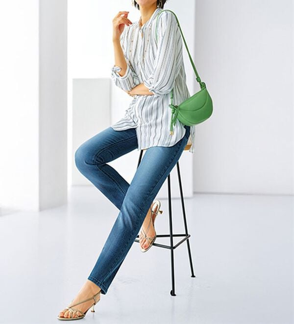 BELLUNA（ベルーナ）の「ヒンヤリ冷感！ライトオンスジーンズ（フルレングスパンツ）」｜詳細画像