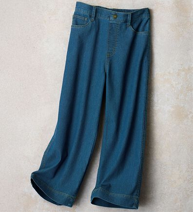 ルフラン（ルフラン）の「通気性抜群！サラサラ軽いデニムパンツ（クロップドパンツ）」