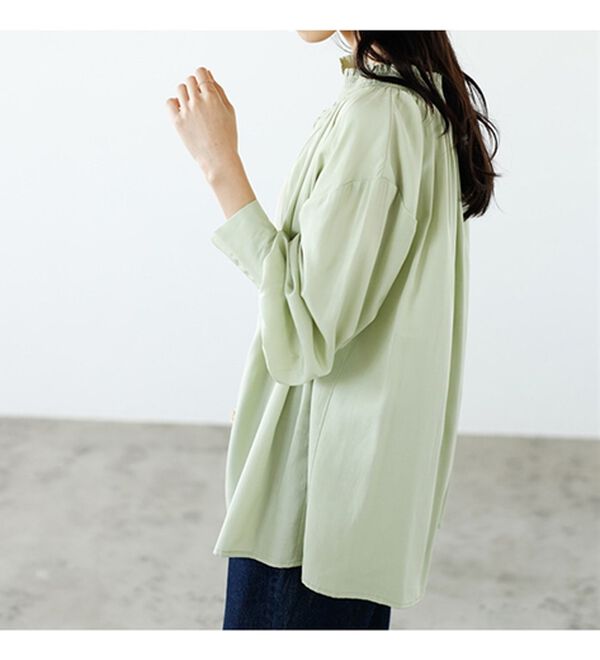 GeeRA（ジーラ）の「リボン付スキッパーブラウス（ブラウス）」｜詳細画像