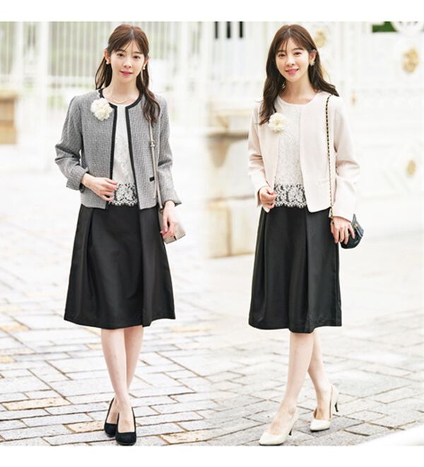 GeeRA（ジーラ）の「【2ツイードジャケット＆ワンピ】入卒式/セレモニー着回し3点セットワンピーススーツ（その他スーツ）」｜詳細画像