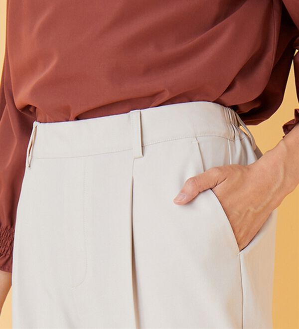 BELLUNA（ベルーナ）の「麻調ストレッチ素材テーパードパンツ（テーパードパンツ）」｜詳細画像