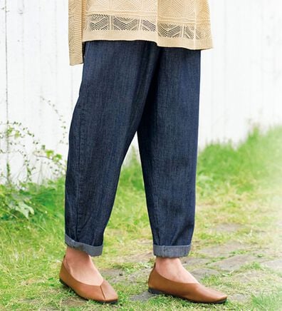 BELLUNA（ベルーナ）の「さらっと涼しげゆるテーパードデニムパンツ（フルレングスパンツ）」