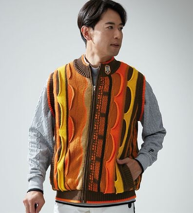 「＜フィッチェ　ゴルフ＞フルジップ中わたベスト（メンズベスト）」