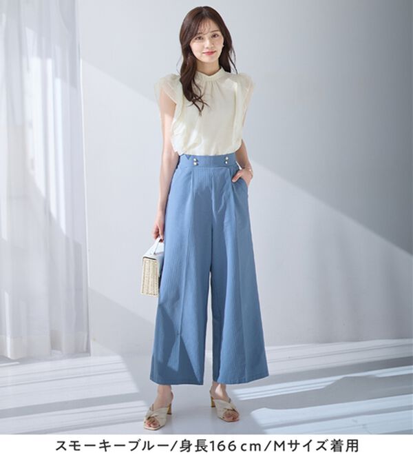 alotta（アロッタ）の「さら楽細見えワイドパンツ（ワイドパンツ・ガウチョ）」｜詳細画像