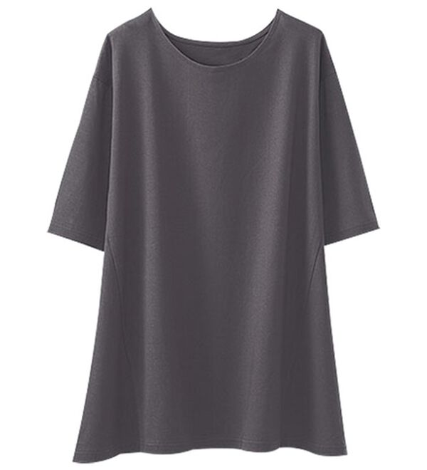 BELLUNA（ベルーナ）の「綿１００％抗菌防臭汗ジミ対策チュニック（チュニック）」｜チャコール