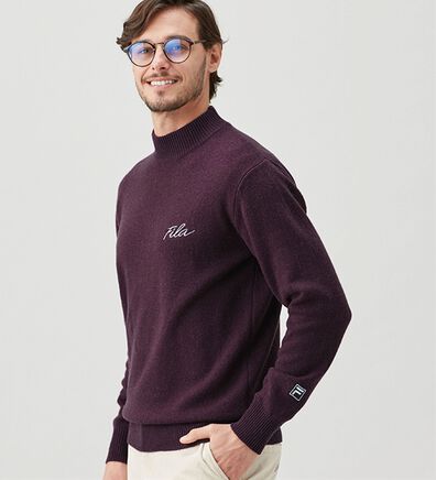 「＜フィラ＞洗えるウール１００％ハイネックセーター（メンズニット・セーター）」