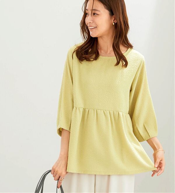 BELLUNA（ベルーナ）の「ジャカード素材ペプラムチュニック（チュニック）」｜詳細画像