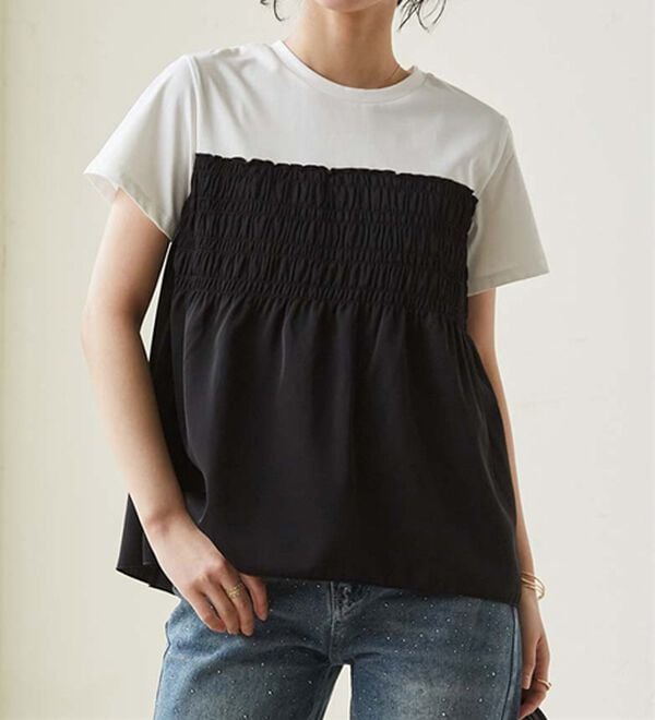RANAN（ラナン）の「ひんやり！ビスチェ重ね着風Ｔシャツ（カットソー）」｜詳細画像