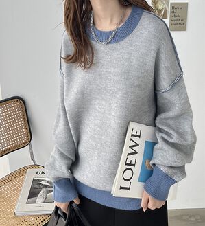 GeeRA（ジーラ）の「リバーシブル配色プルオーバー（ニット・セーター）」｜詳細画像