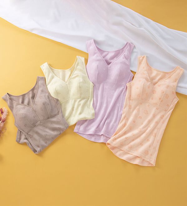 「【４色組】綿１００％締め付けないブラキャミ（肌着・インナーウェア）」｜詳細画像