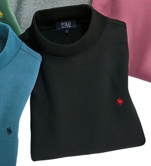 「＜ポロ・ビーシーエス＞モックネックトレーナー（メンズトレーナー）」｜ブラック