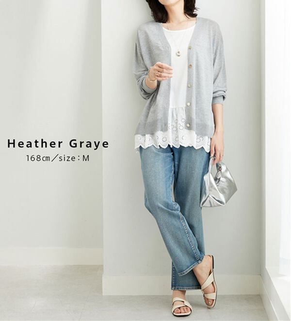 BELLUNA（ベルーナ）の「【快適Ｌａｂ．】シャリ冷！洗える多機能ニットカーディガン（ニットカーディガン）」｜詳細画像