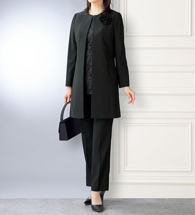 ルフラン（ルフラン）の「ロングジャケットパンツスーツ（ブラックフォーマル（喪服・礼服））」