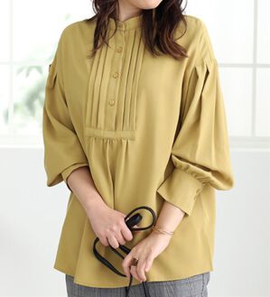 BELLUNA（ベルーナ）の「タックデザインブラウス（ブラウス）」｜イエロー