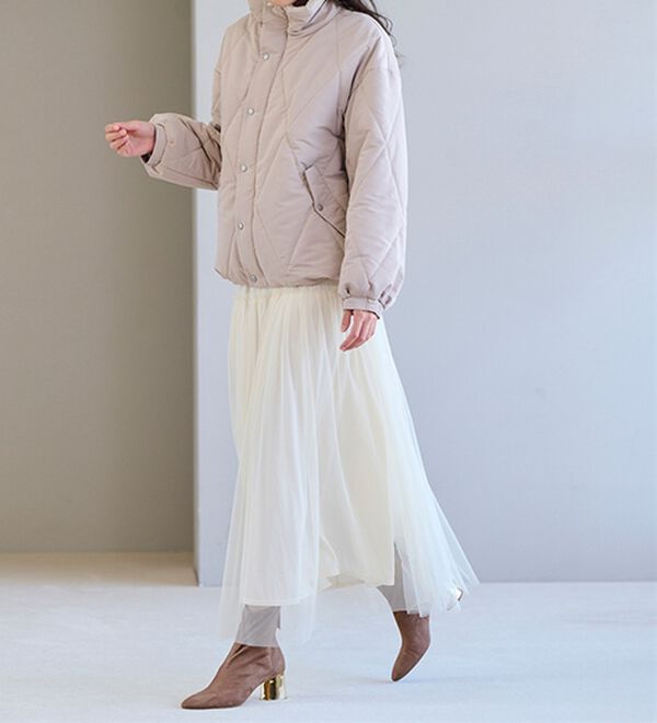 RANAN（ラナン）の「ふわっと可愛いフリルギャザーチュールスカート（ロングスカート）」｜詳細画像