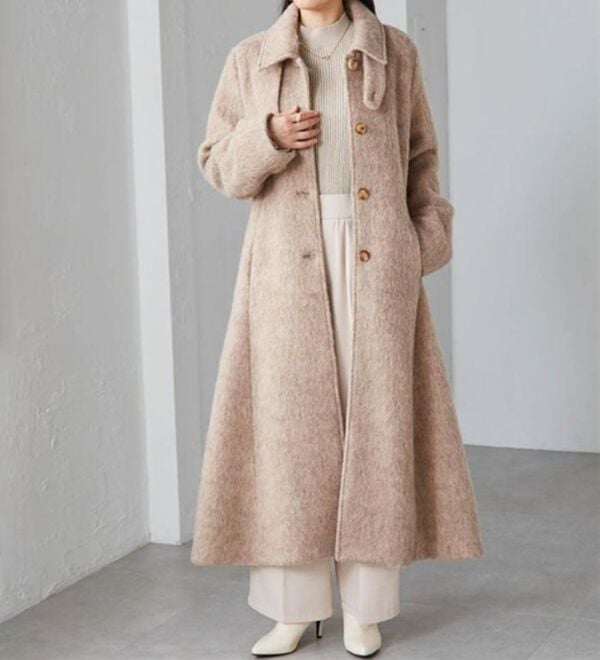 RANAN（ラナン）の「2WAYフレアーステンカラーシャギーコート（ロングコート）」｜詳細画像