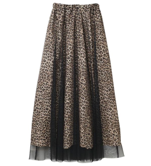 RANAN（ラナン）の「アニマル柄チュールレイヤードスカート（ロングスカート）」｜詳細画像