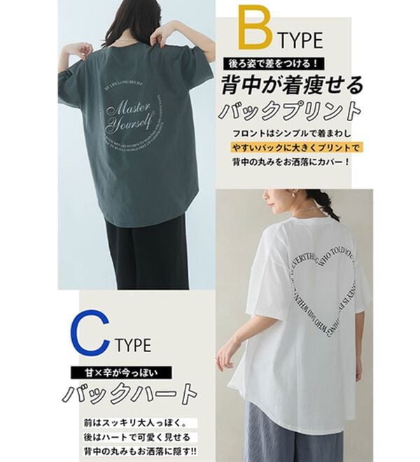 A HAPPY MARILYN（アハッピーマリリン）の「【大きいサイズ】【Ｌ～９Ｌ／選べるタイプ】綿１００％ロングＴシャツ（Tシャツ）」｜詳細画像