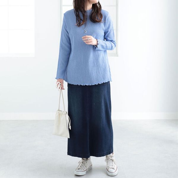 BELLUNA（ベルーナ）の「ジャカード素材ハイネックプルオーバー（カットソー）」｜詳細画像