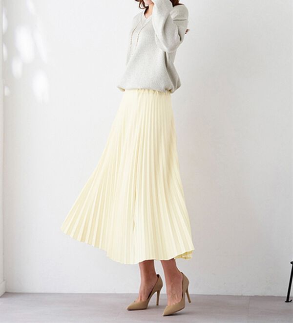 BELLUNA（ベルーナ）の「洗っても形が崩れにくい！プリーツスカート（ロングスカート）」｜詳細画像
