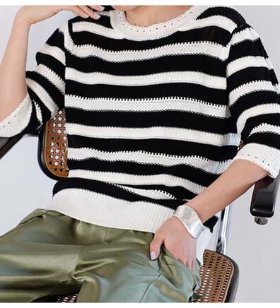 GeeRA（ジーラ）の「透かし編ボーダーサマーニット（ニット・セーター）」