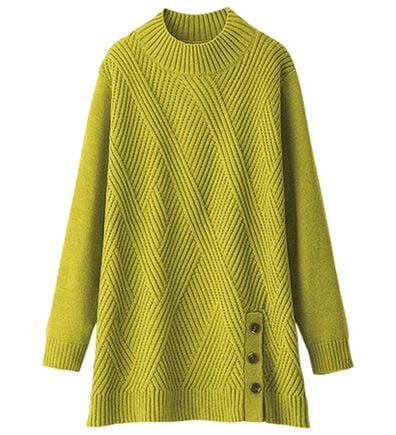 BELLUNA（ベルーナ）の「編地切替サイドボタンチュニック（チュニック）」