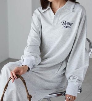 RANAN（ラナン）の「バックプリントポロ襟裏毛ワンピース（その他ワンピース）」｜詳細画像