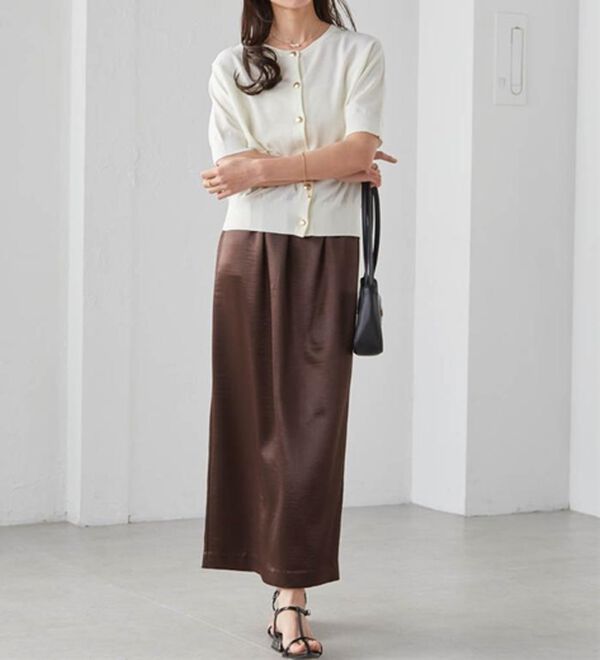 RANAN（ラナン）の「シャイニーサテンナロースカート（ロングスカート）」｜詳細画像