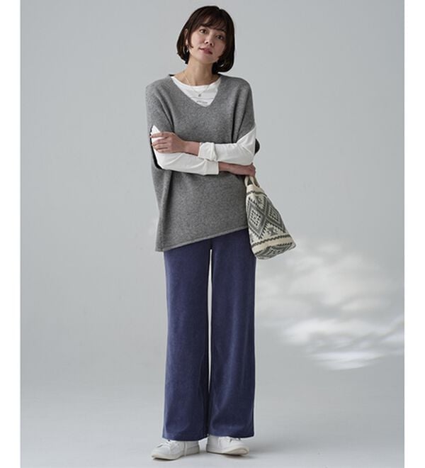 BELLUNA（ベルーナ）の「綺麗見えベロアワイドパンツ（フルレングスパンツ）」｜詳細画像