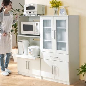 iellio（イエリオ）の「コンパクトキッチン収納シリーズ＜キッチンボード・食器棚・家電収納＞（リビング収納）」｜詳細画像