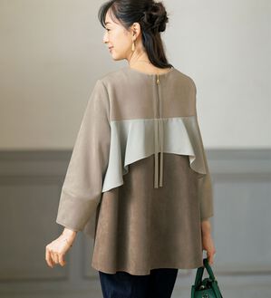 ルフラン（ルフラン）の「バックフリルのスエード調ブラウス（ブラウス）」｜詳細画像