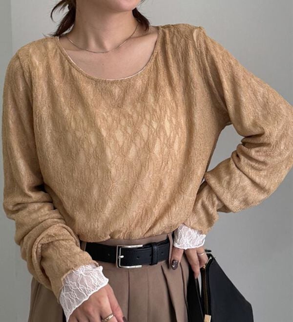 RANAN（ラナン）の「リバーシブルシアーレースＴ（カットソー）」｜詳細画像