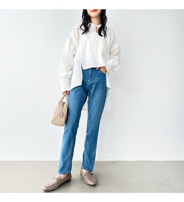 GeeRA（ジーラ）の「美脚シルエットテーパードデニムパンツ（テーパードパンツ）」｜詳細画像