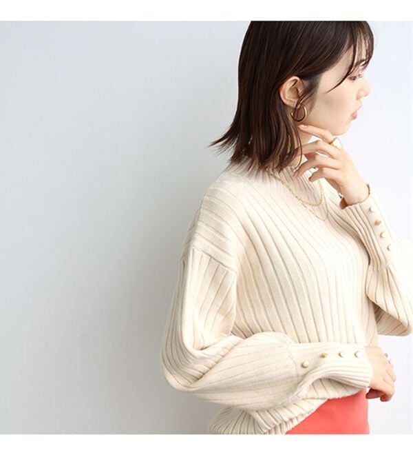 GeeRA（ジーラ）の「ボタン付パフスリーブモチモチニット（ニット・セーター）」｜詳細画像