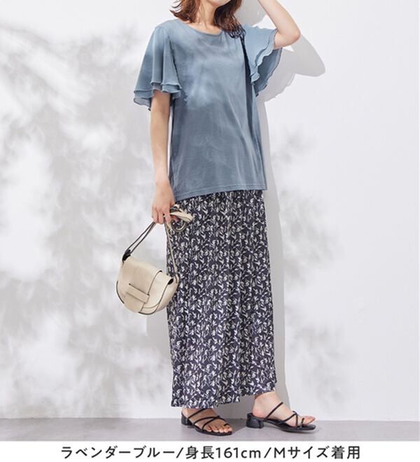 Viola e Viola（ヴィオラ エ ヴィオラ）の「【５つの機能付】袖シフォンゆるＴシャツ（Tシャツ）」｜詳細画像