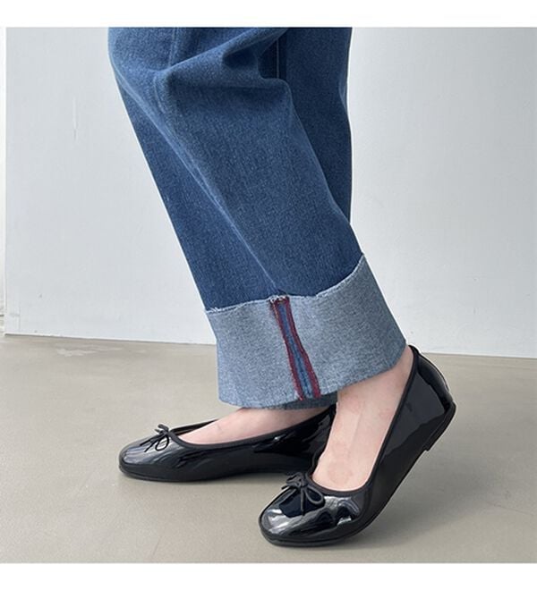 GeeRA（ジーラ）の「ワイドストレートロールアップデニムパンツ（フルレングスパンツ）」｜詳細画像