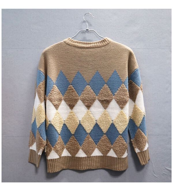 BELLUNA（ベルーナ）の「＜ｓｏｒａｆｕｋｕ＞アーガイル柄ニットカーディガン（ニットカーディガン）」｜詳細画像