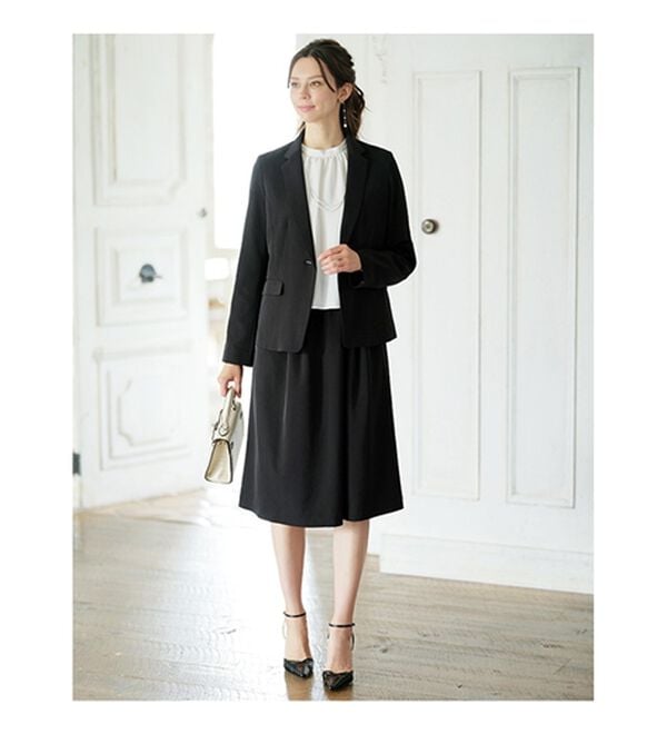 BELLUNA（ベルーナ）の「快適！ストレッチ素材ワンピースアンサンブル（ワンピースセットスーツ）」｜詳細画像