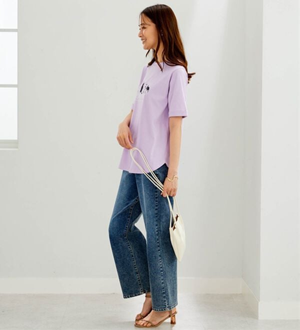 BELLUNA（ベルーナ）の「綿１００％着映えネコ柄プリントＴシャツ（Tシャツ）」｜詳細画像