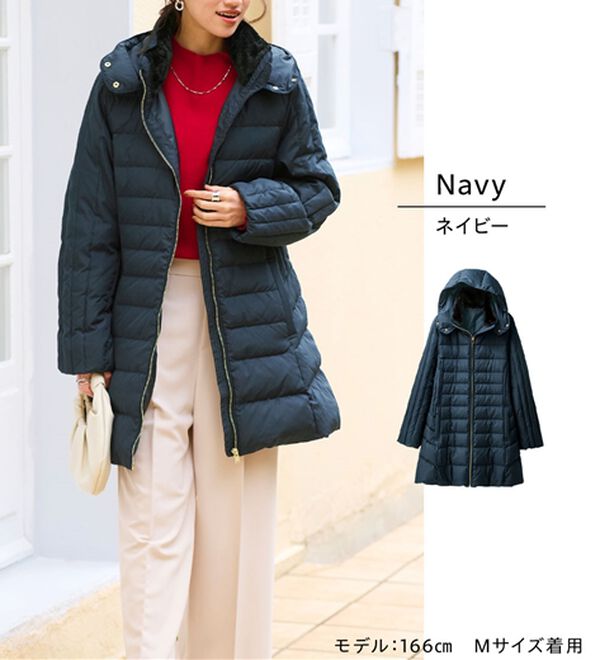 BELLUNA（ベルーナ）の「細見え！フレンチダウン使いロング丈コート（ロングコート）」｜詳細画像