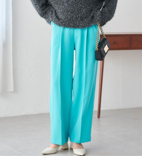 RANAN（ラナン）の「【選べる２丈】機能付！美脚シルエットセンタープレスワイドパンツ（フルレングスパンツ）」｜詳細画像