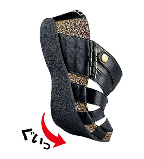 BELLUNA（ベルーナ）の「【３Ｅ／４Ｅ選べる】フットベットウェッジサンダル（サンダル・ミュール）」｜詳細画像