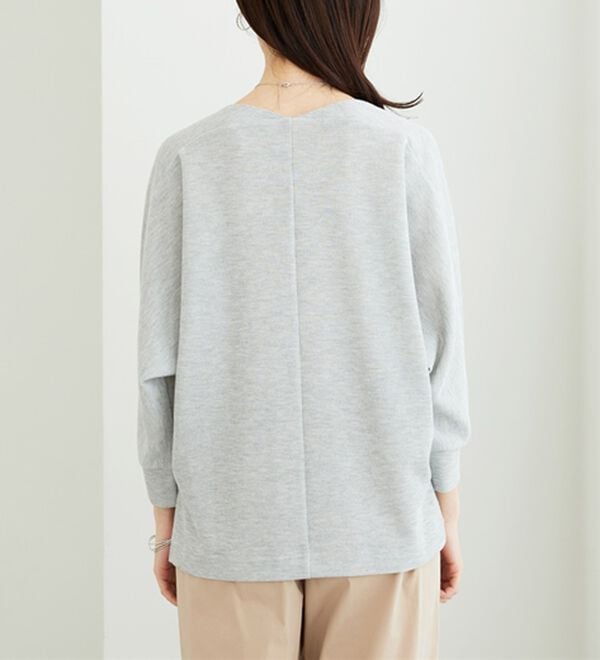 BELLUNA（ベルーナ）の「【2点セット】ネックレス付ラメ調ドルマンプルオーバー（カットソー）」｜詳細画像