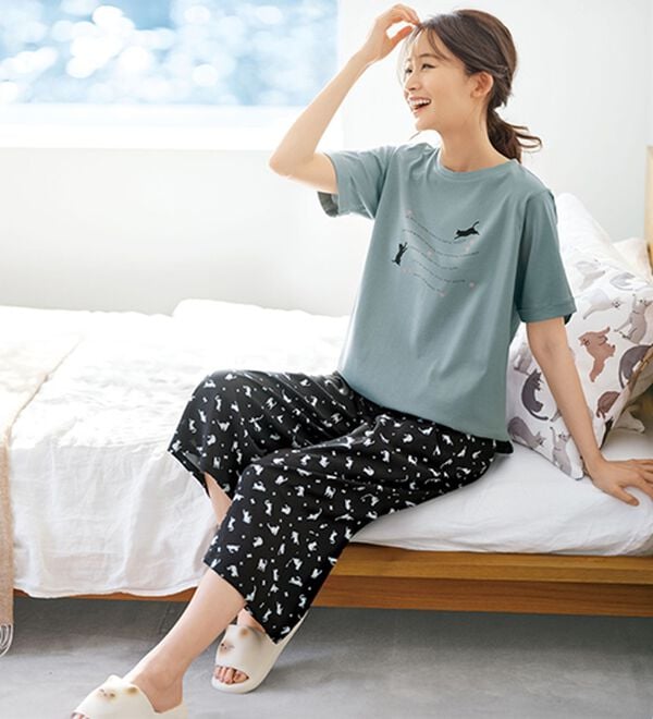 BELLUNA（ベルーナ）の「ひんやり！レーヨン素材楽ステテコ（ワイドパンツ・ガウチョ）」｜詳細画像