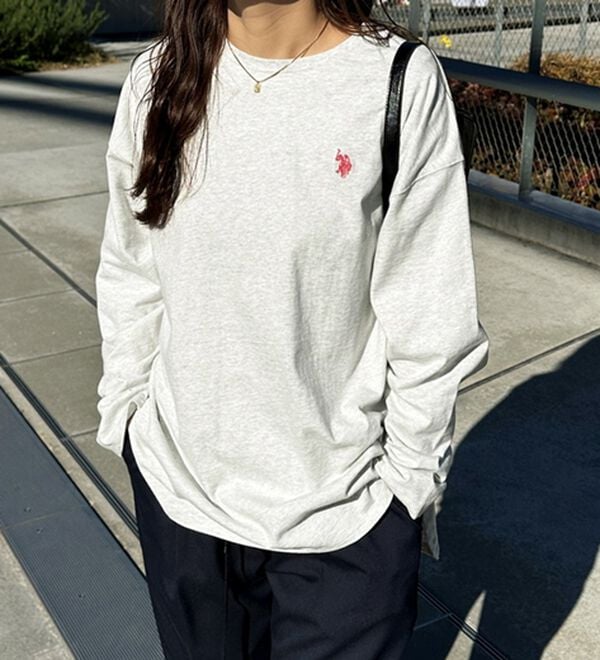 GeeRA（ジーラ）の「【Ｕ．Ｓ．ＰＯＬＯ ＡＳＳＮ】オーバーサイズ刺しゅうロンＴ（カットソー）」｜詳細画像