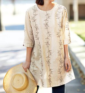 トクコのボタニカル柄チュニック トクコのボタニカル柄チュニック
