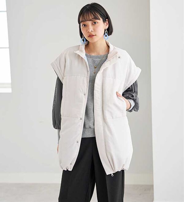 BELLUNA（ベルーナ）の「ベストにもなる！はっ水ヤク混中わたビッグコート（ハーフコート）」｜詳細画像