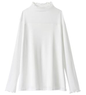 BELLUNA（ベルーナ）の「冬のコーデにちょい足し♪シアーハイネックプルオーバー（カットソー）」｜オフ白