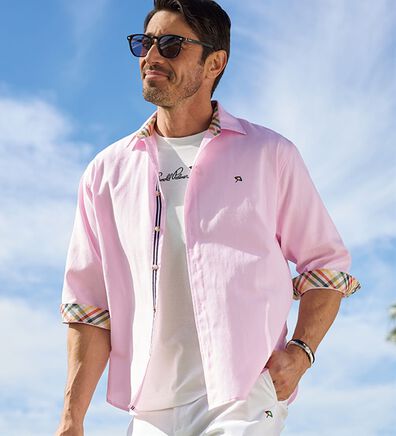 「＜アーノルド　パーマー＞麻入りシャツアンサンブル（メンズシャツ）」