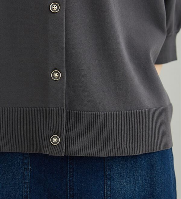 BELLUNA（ベルーナ）の「【快適Ｌａｂ．】洗える！軽い！５分袖ニットカーディガン（ニットカーディガン）」｜詳細画像